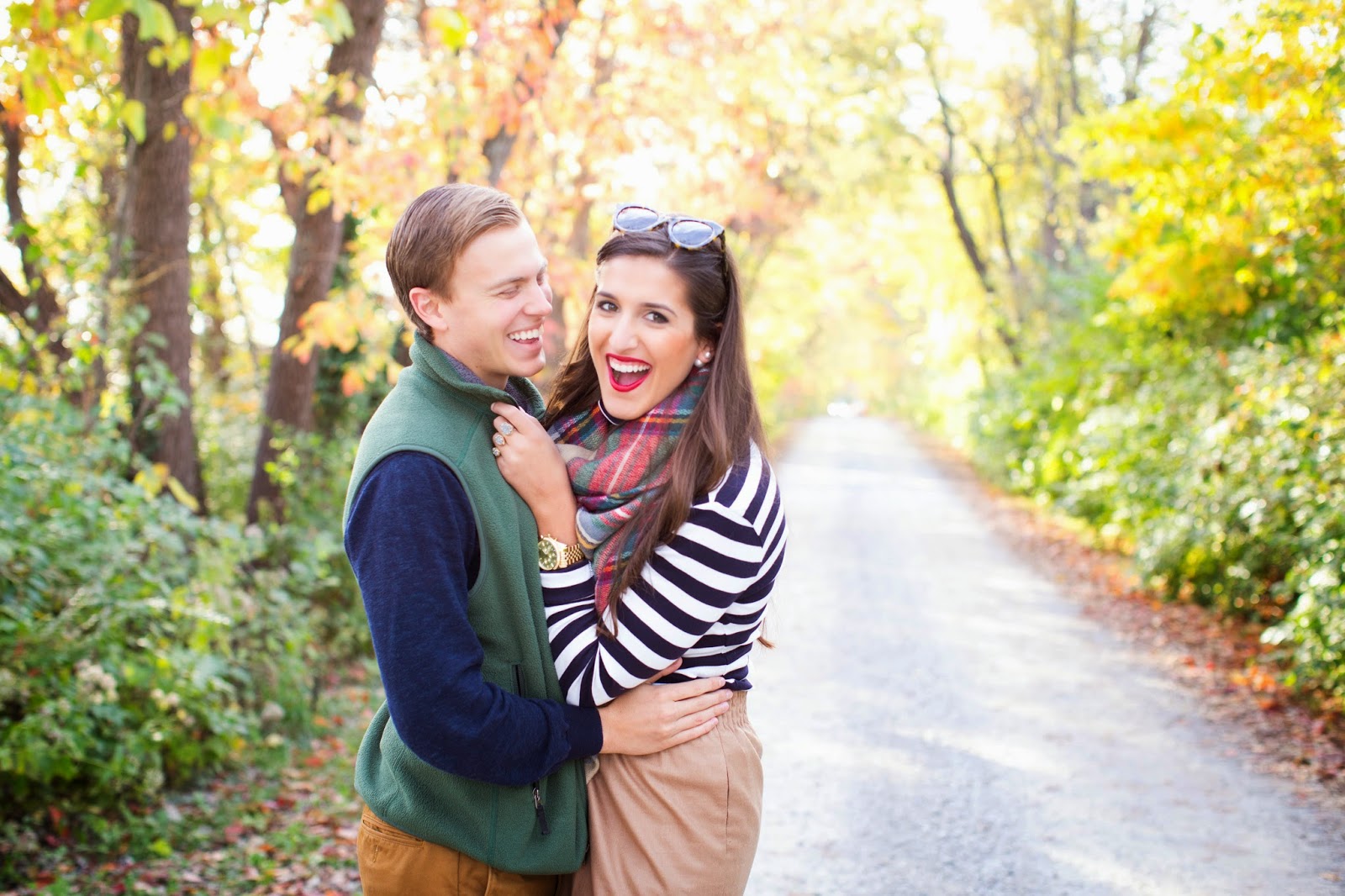 Plaid Blanket Scarf and Stripe Top A Southern Drawl