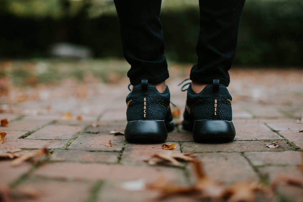 nike id roshe flyknit sneaker, nike id sneaker, all black nike shoes, gold swoosh nike, gold nike sign, camel turtleneck, rebecca minkoff love crossbody, athleisure outfit, cute fall athleisure, fall style, fall fashion // grace wainwright a southern drawl