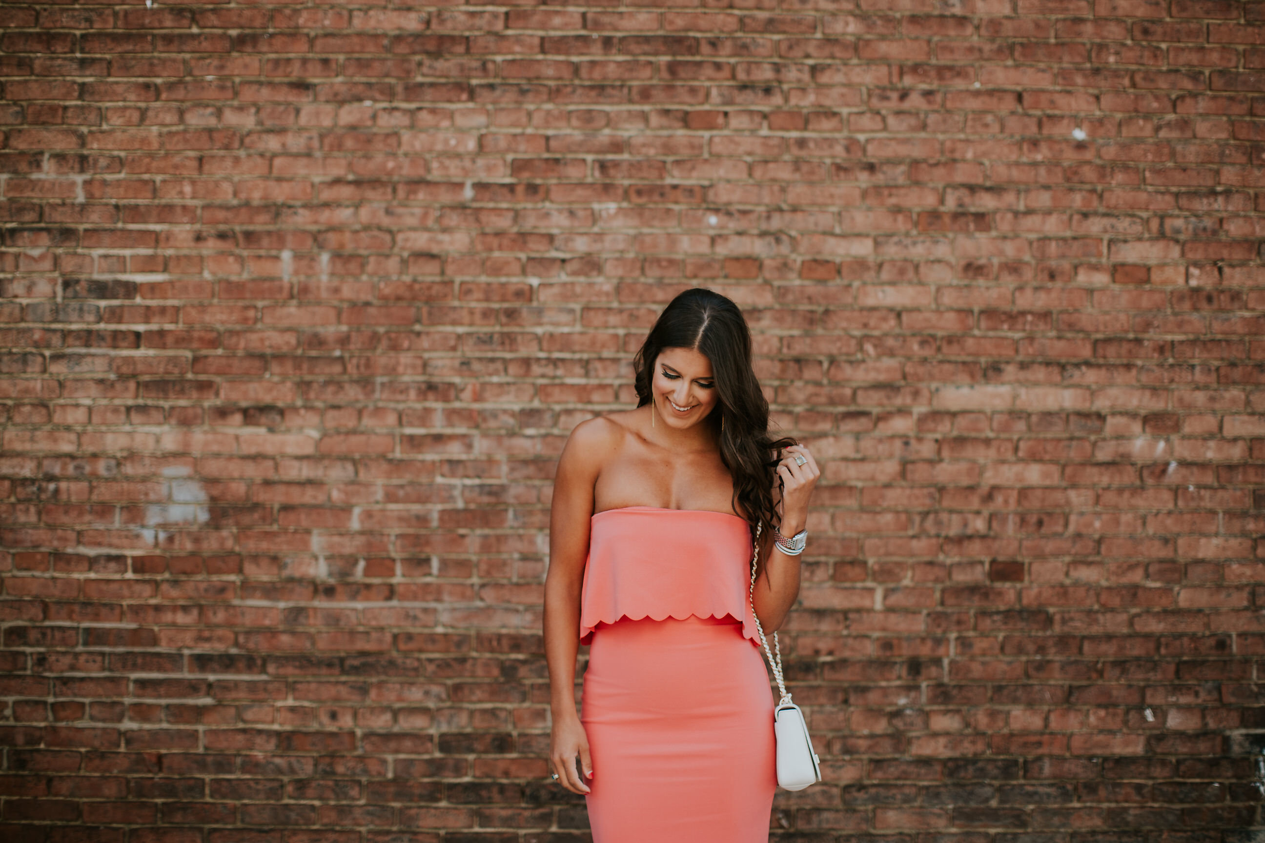 scallop midi dress, cocktail dress, wedding guest dress, likely driggs dress, summer dress, neon cocktail dress, neon scallop dress, midi dresses, cocktail midi dresses, southern fashion, southern blogger, style blogger // grace wainwright a southern drawl
