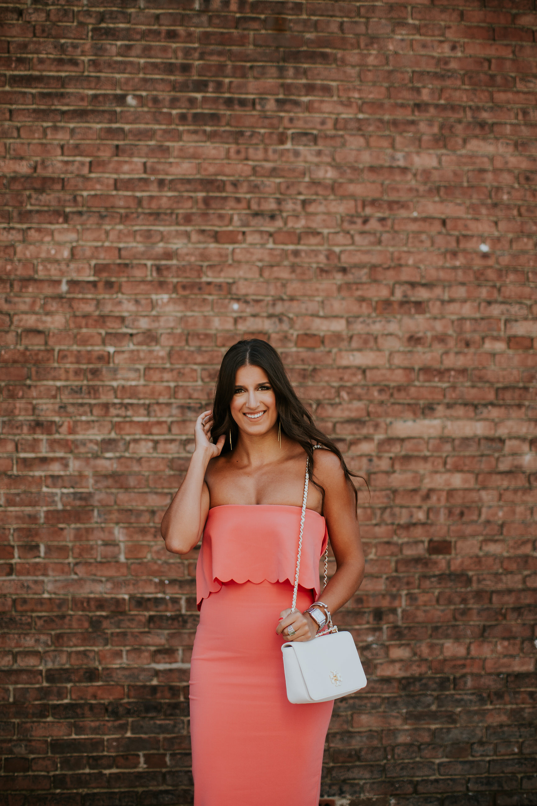 scallop midi dress, cocktail dress, wedding guest dress, likely driggs dress, summer dress, neon cocktail dress, neon scallop dress, midi dresses, cocktail midi dresses, southern fashion, southern blogger, style blogger // grace wainwright a southern drawl