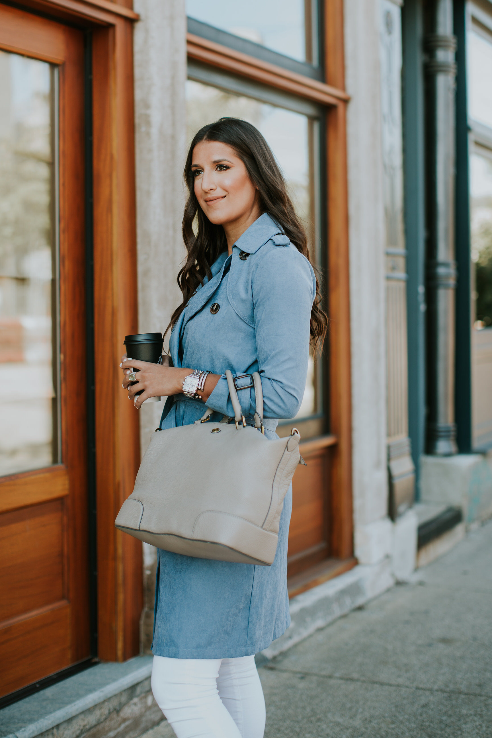 dusty blue trench, tory burch slouchy satchel, fall trench coats, fall trenches, chicwish outfits, l style, fall fashion, fall inspo, christian louboutin so kate pumps, tory burch slouchy satchel, pink sweaters, pink pullover // grace wainwright a southern drawl