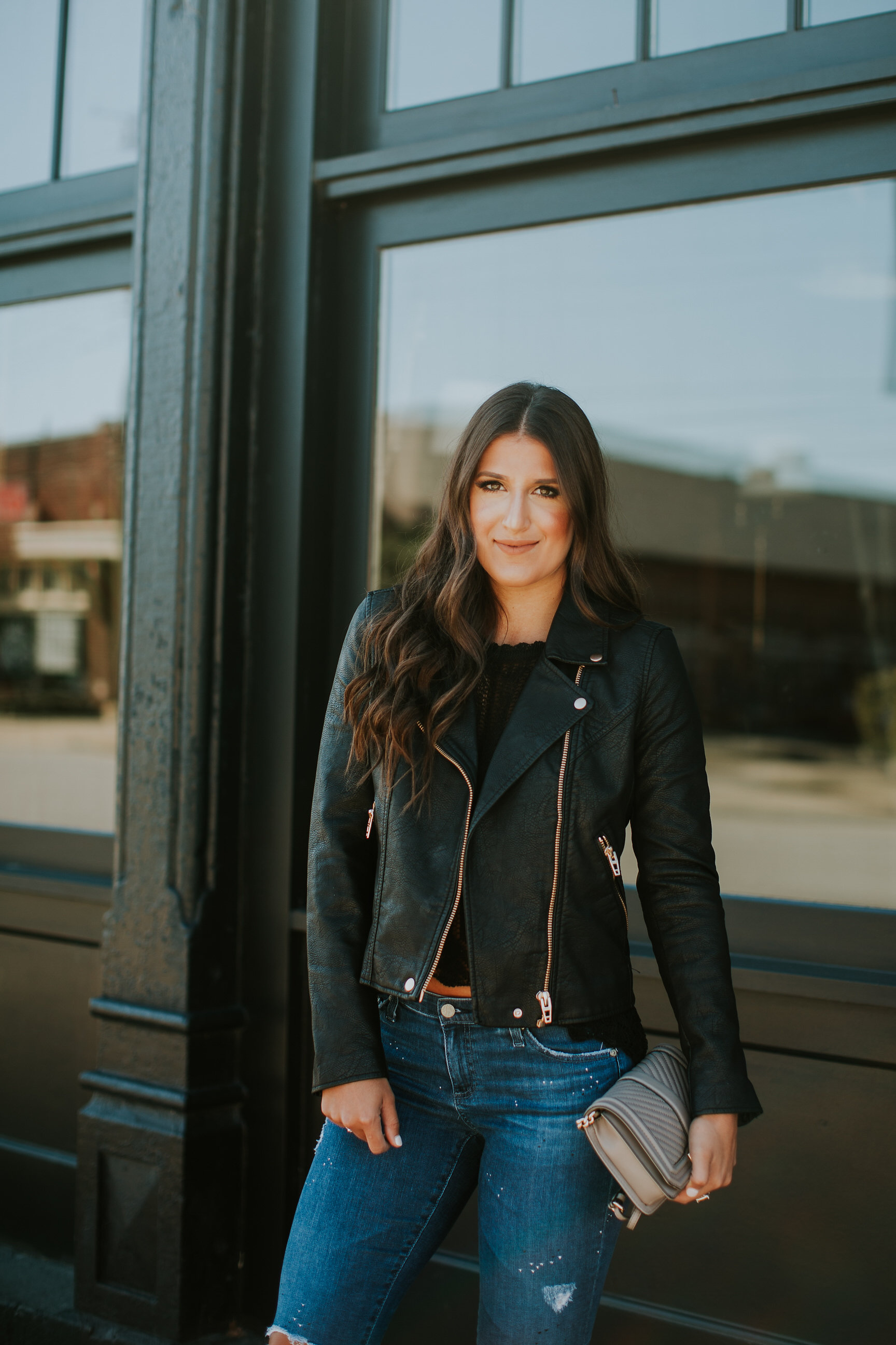 Black Moto Jacket A Southern Drawl Black Moto Jacket Faux Leather Blank Denim