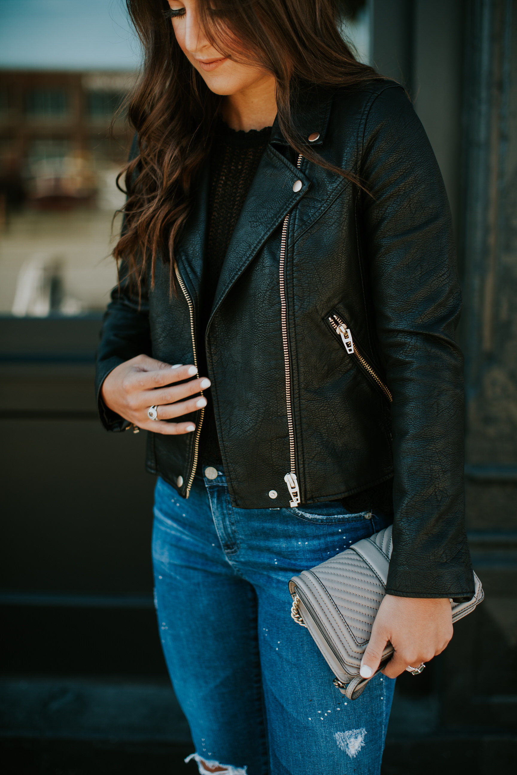 Black Moto Jacket A Southern Drawl Black Moto Jacket Faux Leather Blank Denim