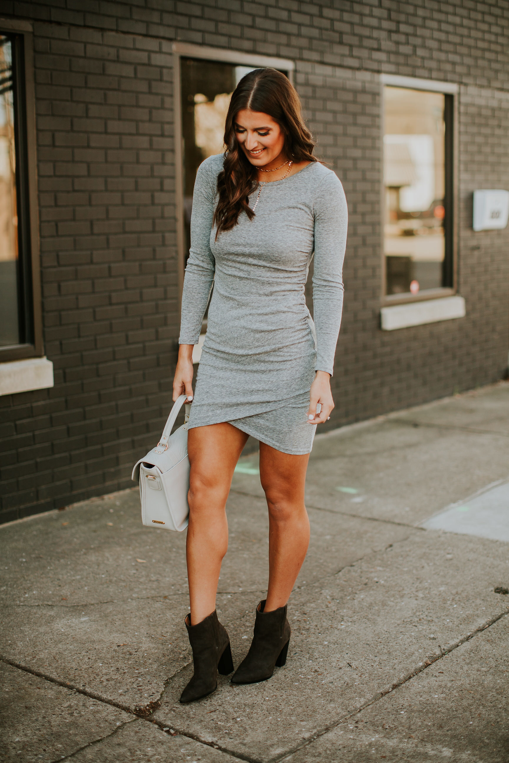 long sleeve dress with booties