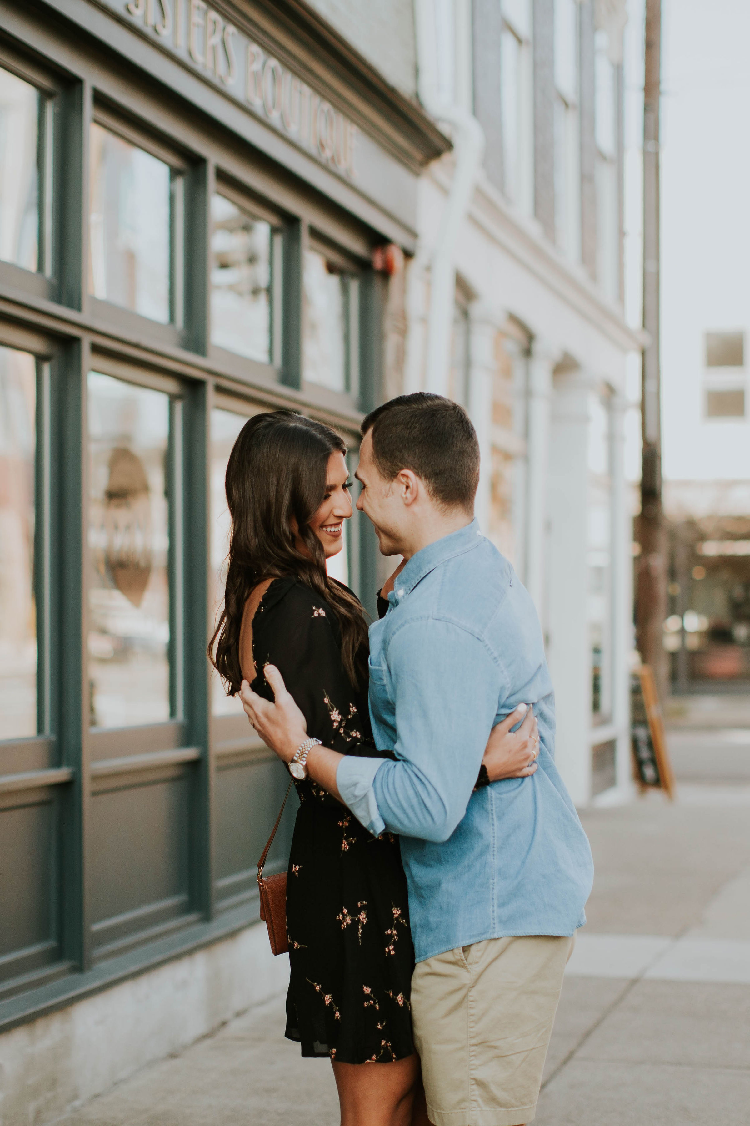 spring date night style, men's chambray shirt, men's style, reformation dress, nordstrom dress, treasure and bond wedges, affordable fashion, spring outfit // grace white, a southern drawl